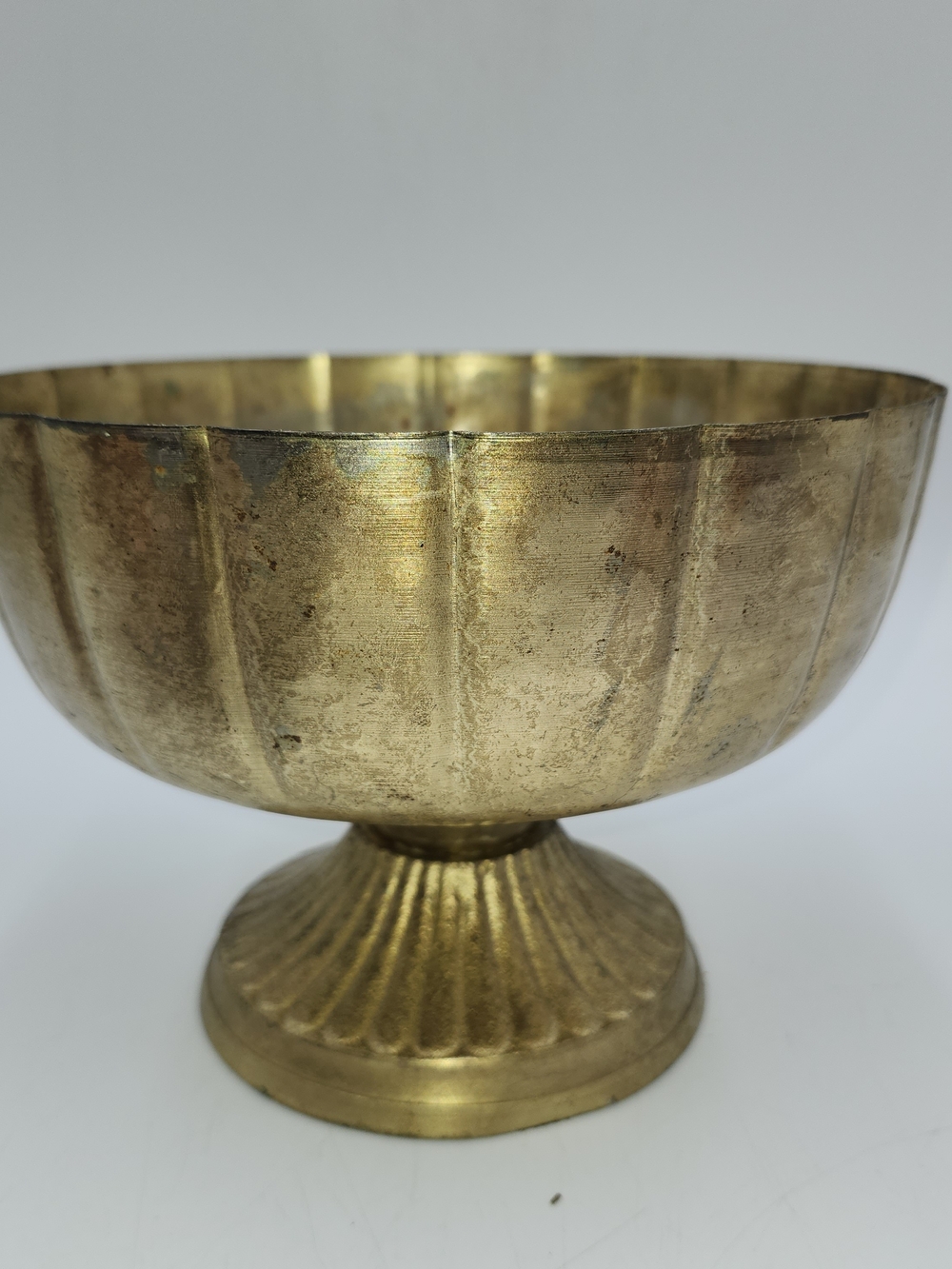 Gold Vintage 6" X 8" Planter Pot Pedestal Bowl Compote